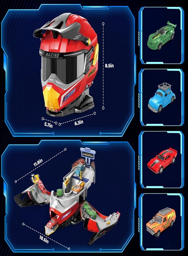 OCHIDO Kids Toys for Boys Ages 3 and Up,Toy Car with Helmet Transforms Car Racecourse - Image 5